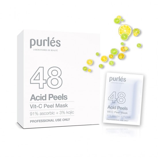 48 Purlés Vit-C Peel Mask Leke, Akne Yara İzleri olan Ciltler için  C Vitamini Peeling Maske 5-10 ML