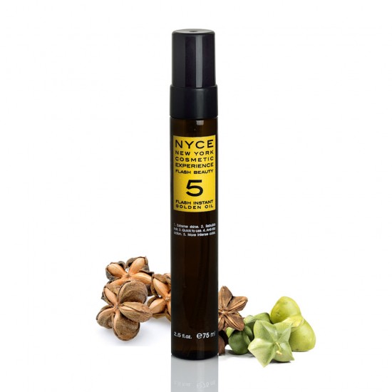 NYCE Flash Beauty Instant Golden Oil Kuru Saçlar için Mucizevi Saç Bakım Yağı 75 ML